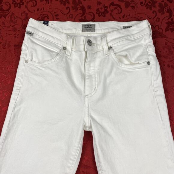 Citizens of Humanity Midrise Super Flare Jeans 27 White 27x32" Inseam Boho - Picture 2 of 12